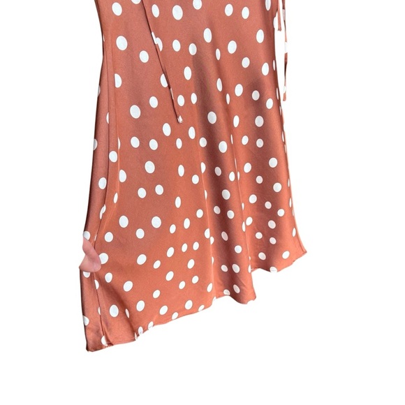 Abercrombie & Fitch Mini Dress Women's Small Red Satin Cowl Neck Polka Dot - Picture 7 of 8